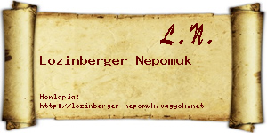 Lozinberger Nepomuk névjegykártya
